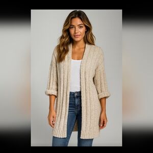 Cozy Cream Open-Front Sweater